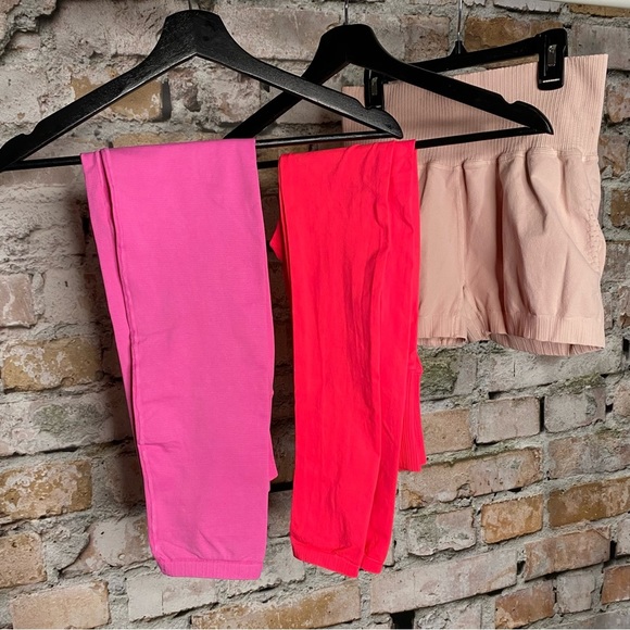 Free People 2 pc pink bundle. M/L 2 leggings - Picture 1 of 3